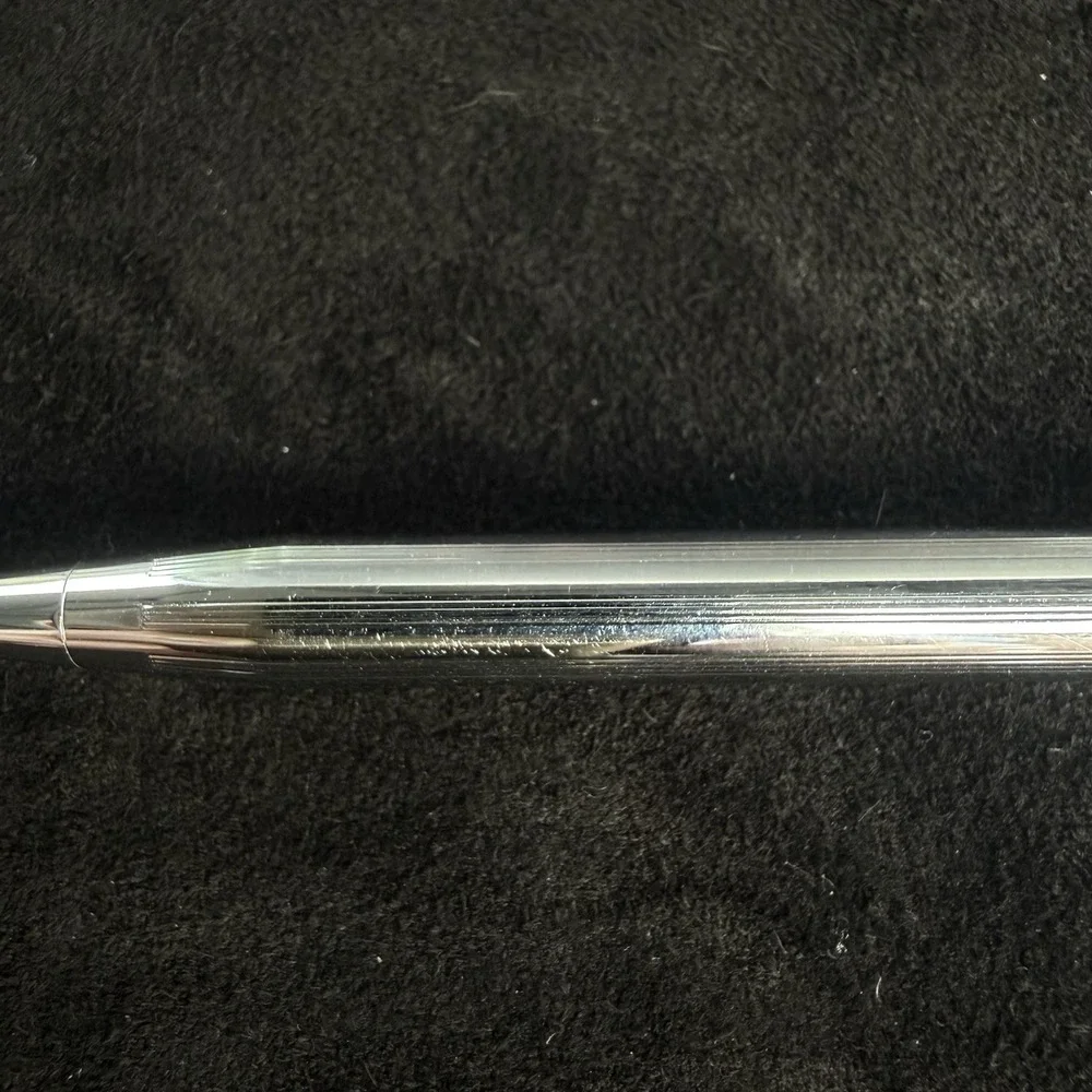 Vintage Cross Classic Century In Chrome Ballpoint Pen W/Monogram 